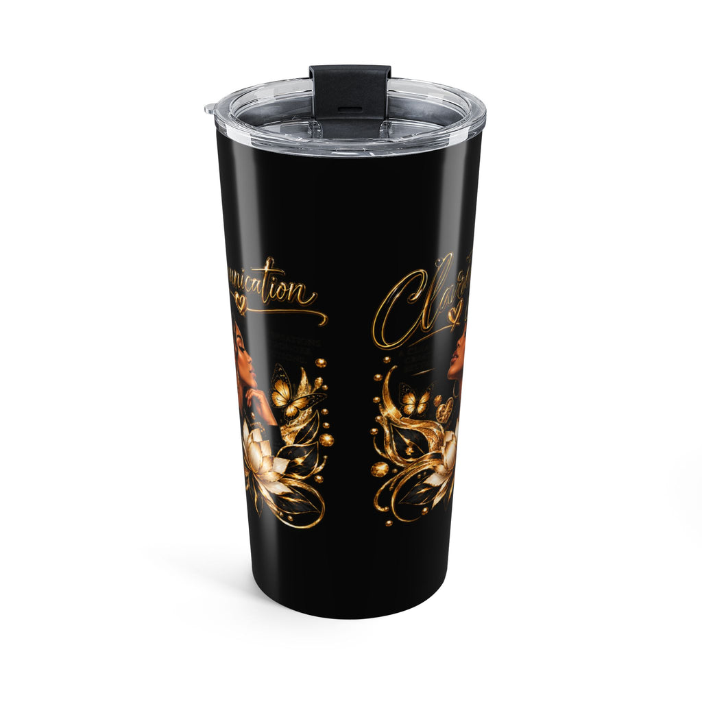 20oz Insulated Stainless Steel Tumbler – 3C Black & Gold Travel Cup