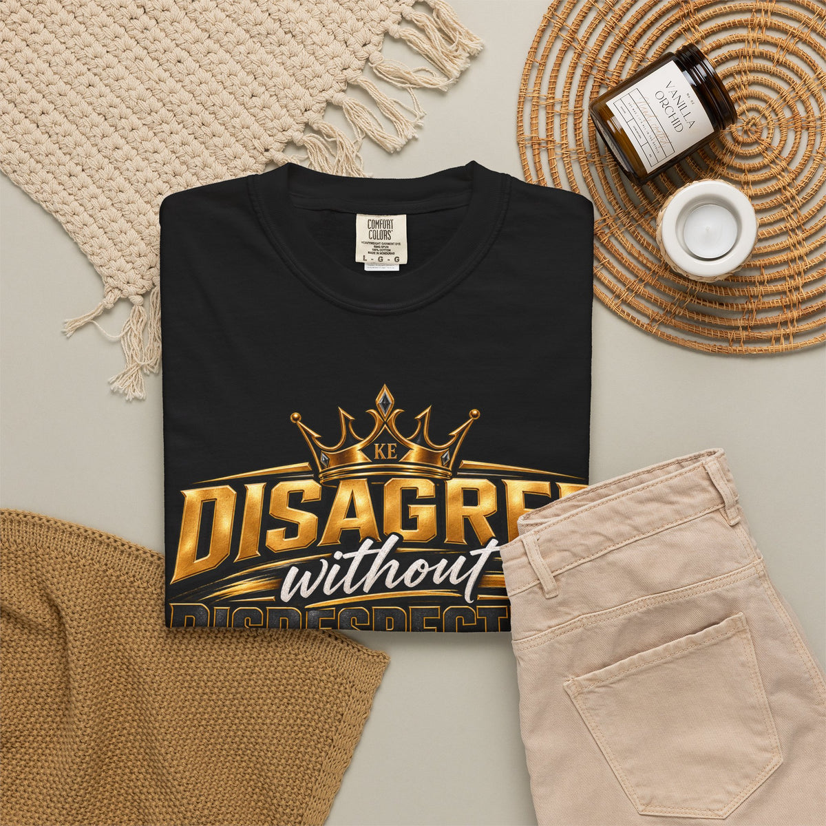 Inspirational Graphic T-Shirt – Disagree Without Disrespecting Heavyweight Tee