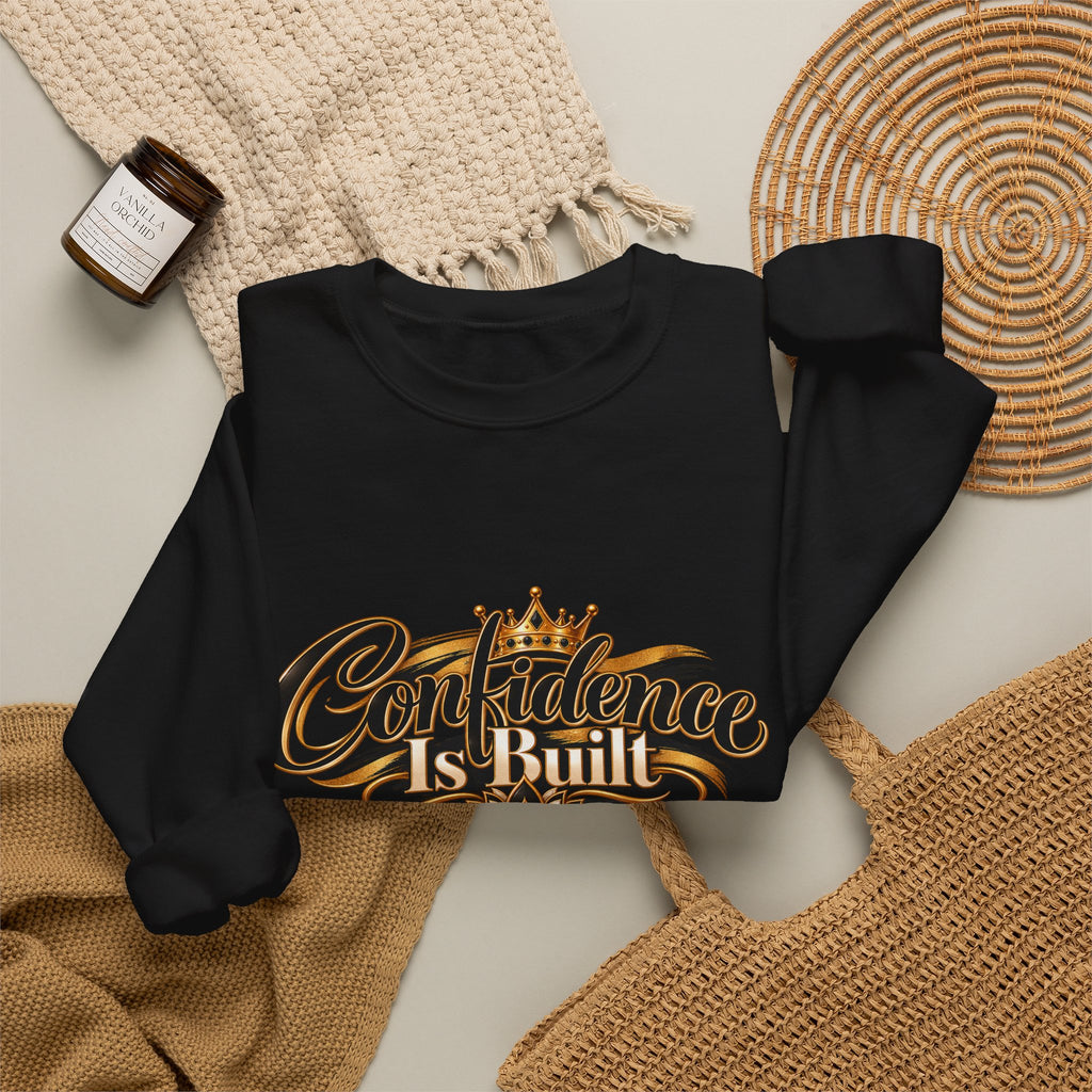 Confidence Is Built Signature Crewneck Sweatshirt | Inspirational Unisex Apparel