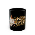 Motivational Coffee Mug – Unbothered Energy Black Ceramic Cup (11oz & 15oz)