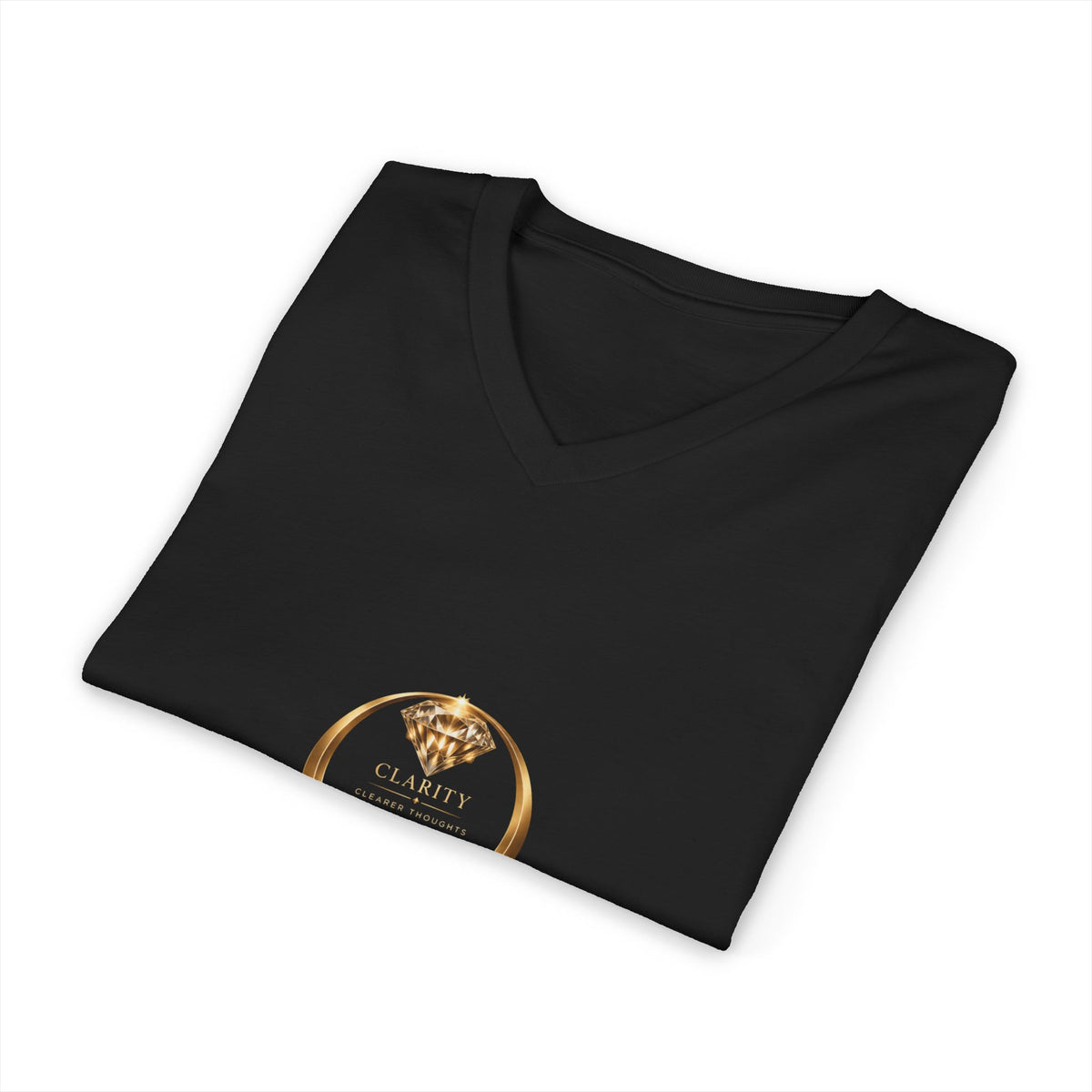 Women's Inspirational V-Neck T-Shirt – 3C Black & Gold Graphic Tee