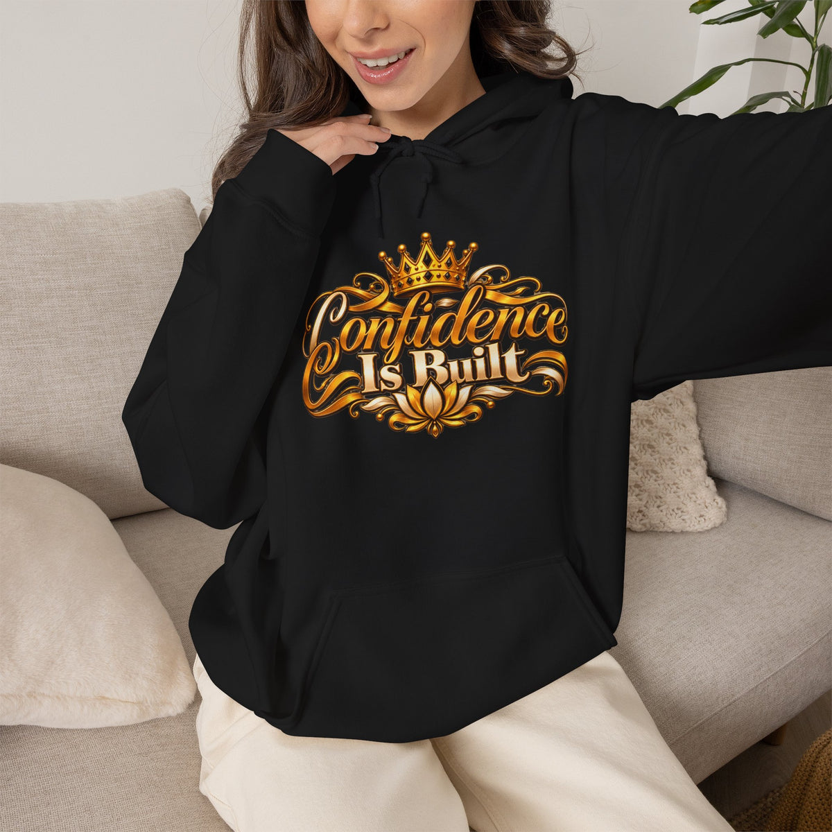 Confidence Is Built Signature Hoodie | Inspirational Unisex Pullover