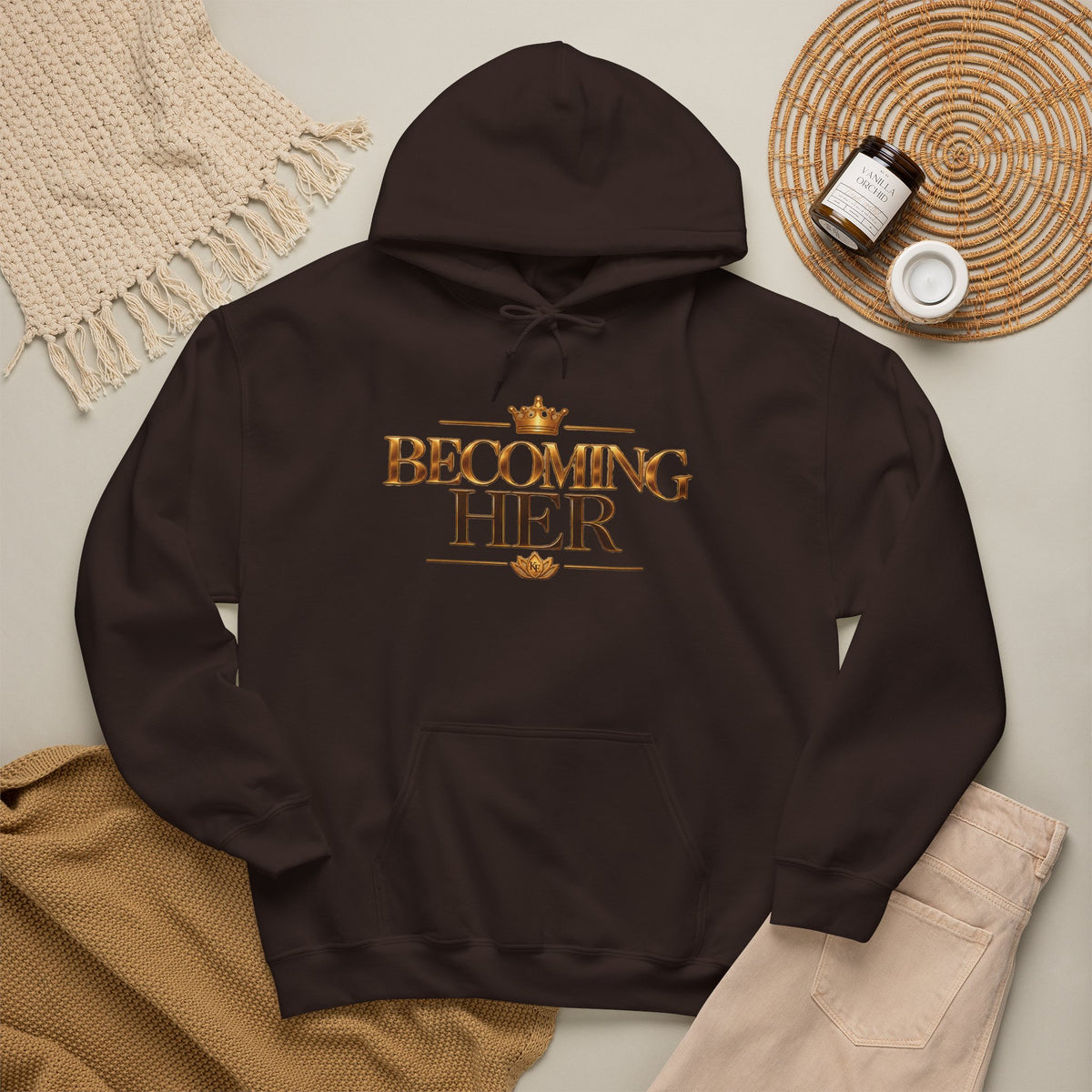 Inspirational Hoodie Sweatshirt – Becoming Her Motivational Pullover