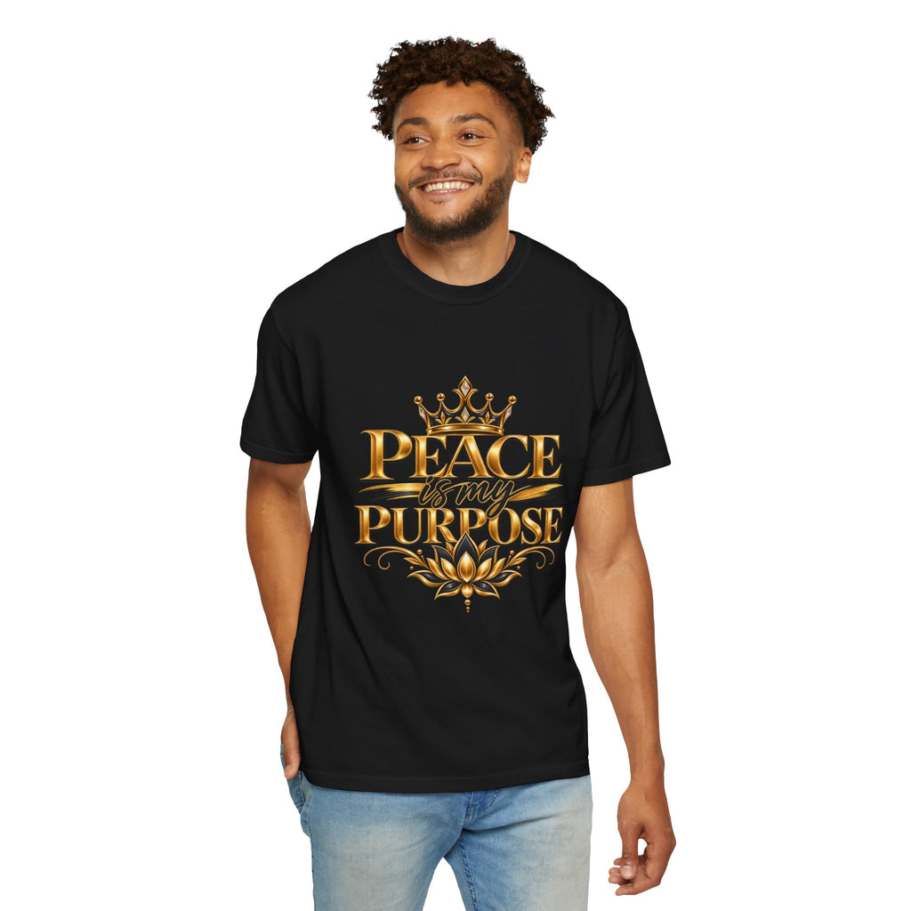 Men's Inspirational Graphic T-Shirt – Peace Is My Purpose Heavyweight Tee
