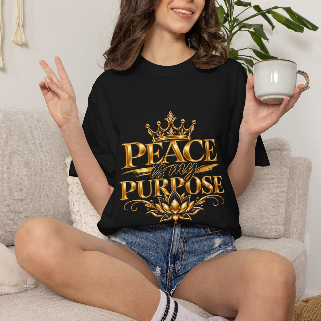 Men's Inspirational Graphic T-Shirt – Peace Is My Purpose Heavyweight Tee