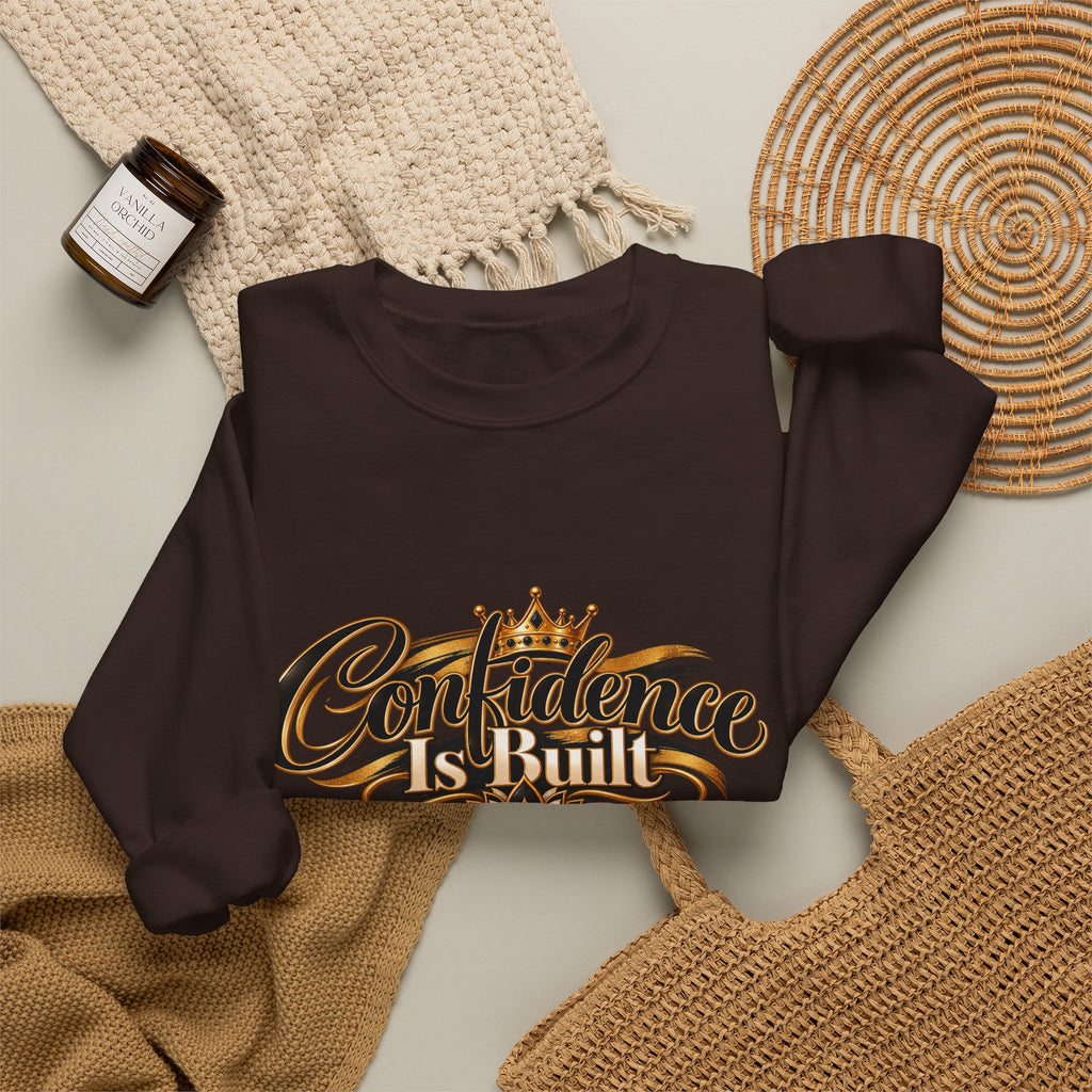 Confidence Is Built Signature Crewneck Sweatshirt | Inspirational Unisex Apparel