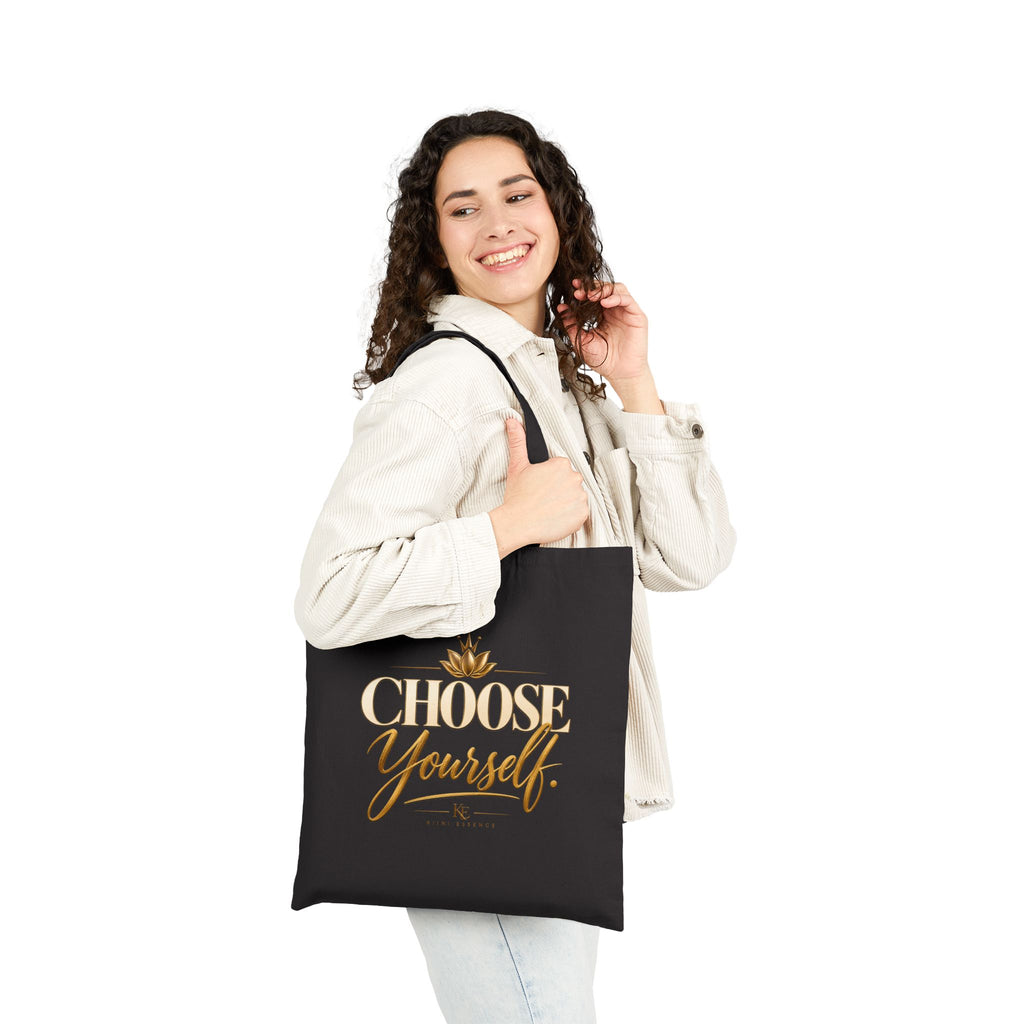 Cotton Canvas Tote Bag – Choose Yourself Inspirational Shopping Bag
