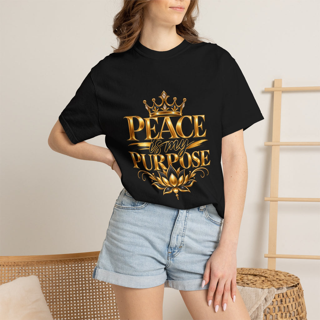 Men's Inspirational Graphic T-Shirt – Peace Is My Purpose Heavyweight Tee