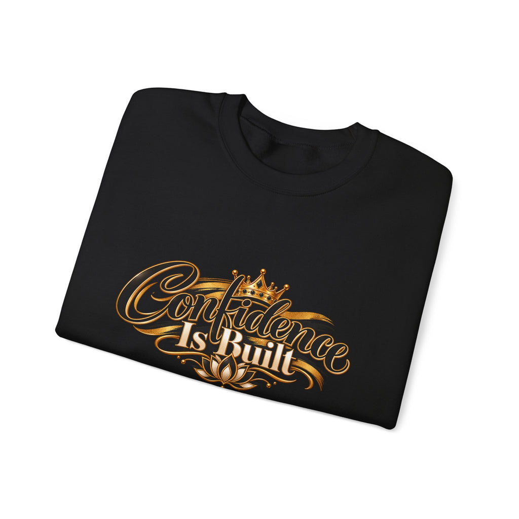 Confidence Is Built Signature Crewneck Sweatshirt | Inspirational Unisex Apparel