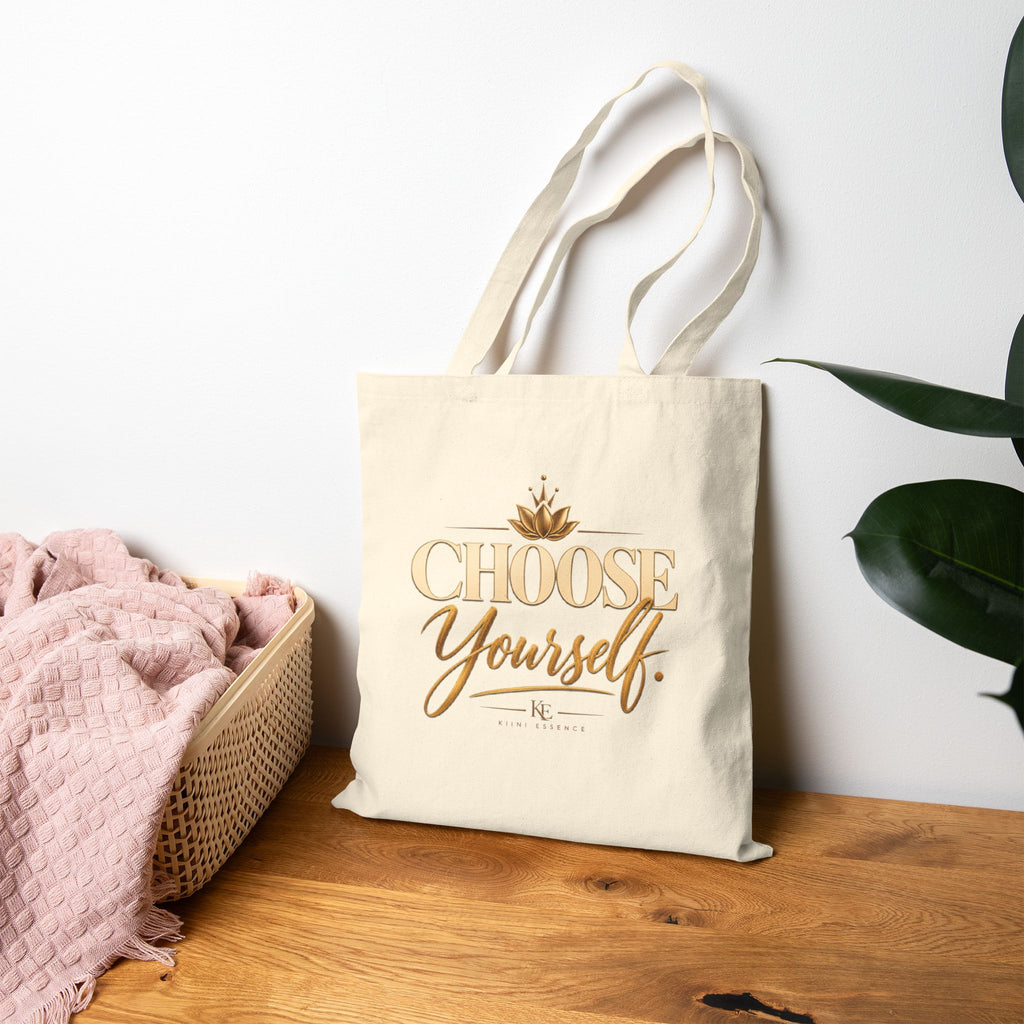 Cotton Canvas Tote Bag – Choose Yourself Inspirational Shopping Bag
