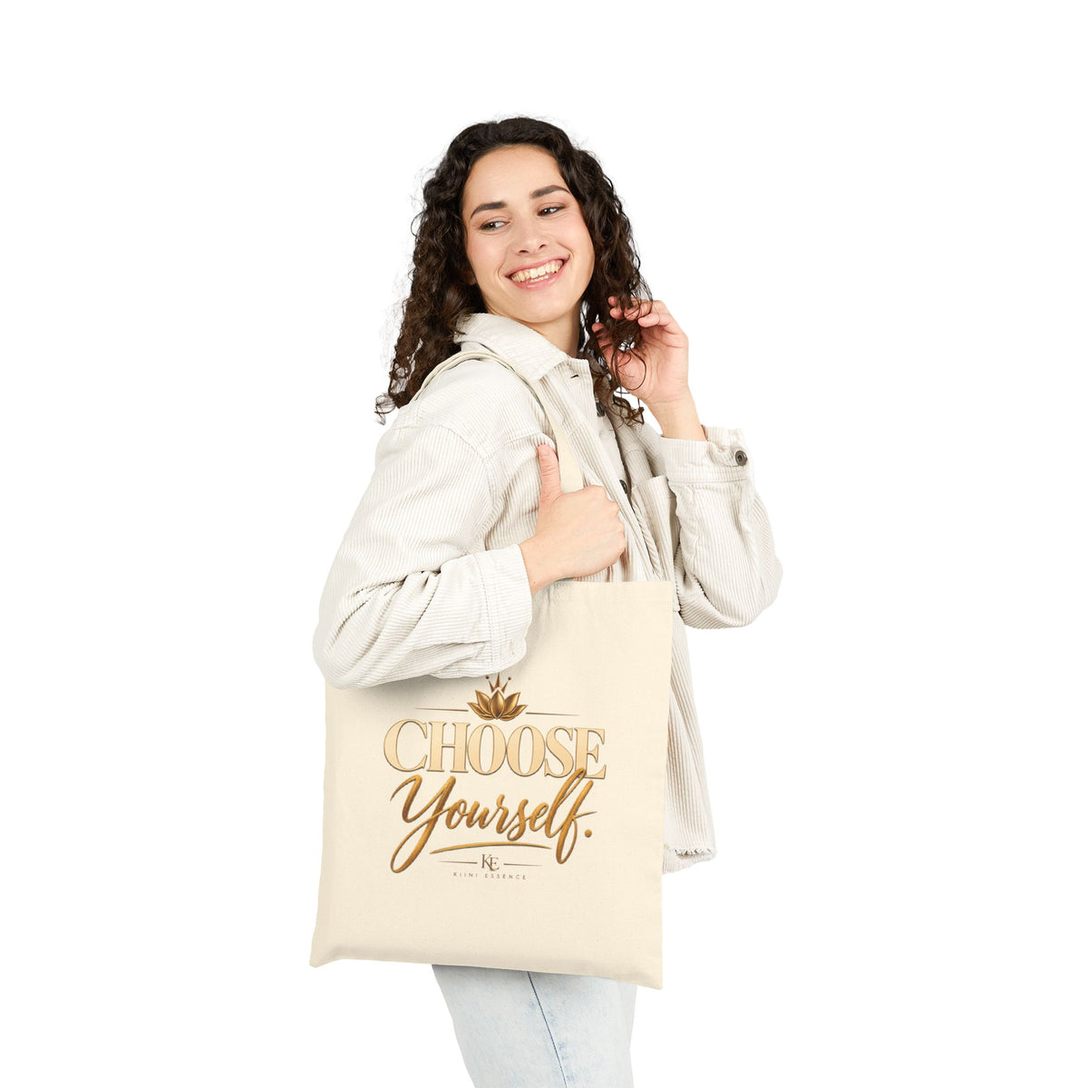 Cotton Canvas Tote Bag – Choose Yourself Inspirational Shopping Bag